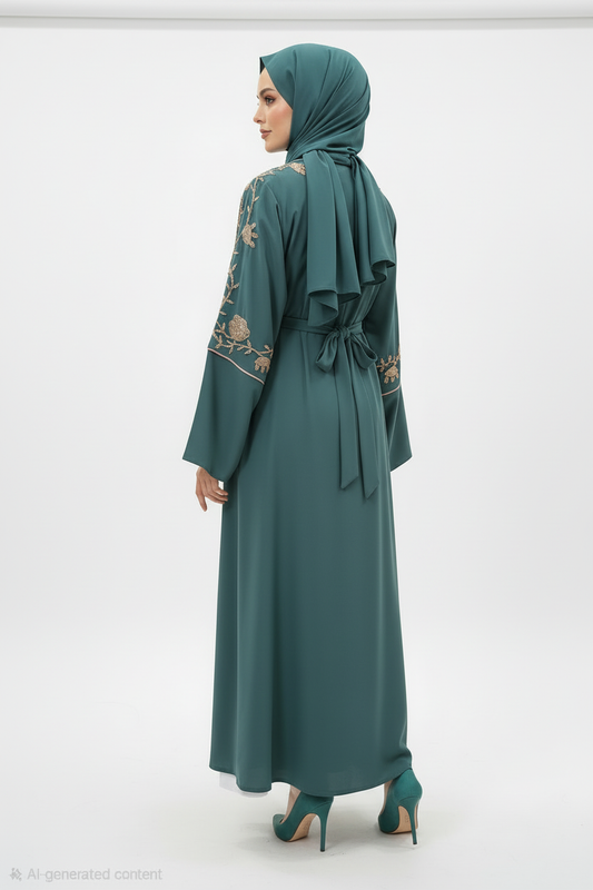 Pine Green Elegance Abaya