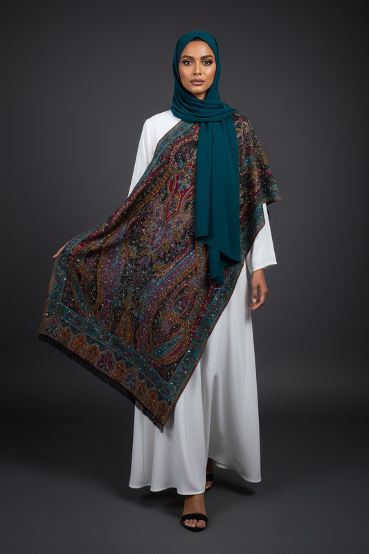 The Peacock Persian Pashmina Abaya