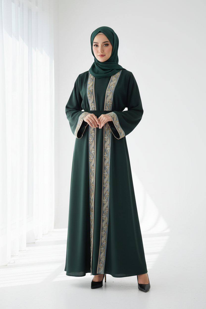 Emerald Elegance Abaya
