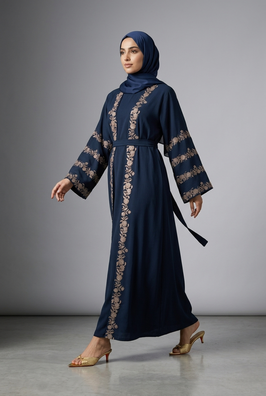 The Indigo Rose Abaya
