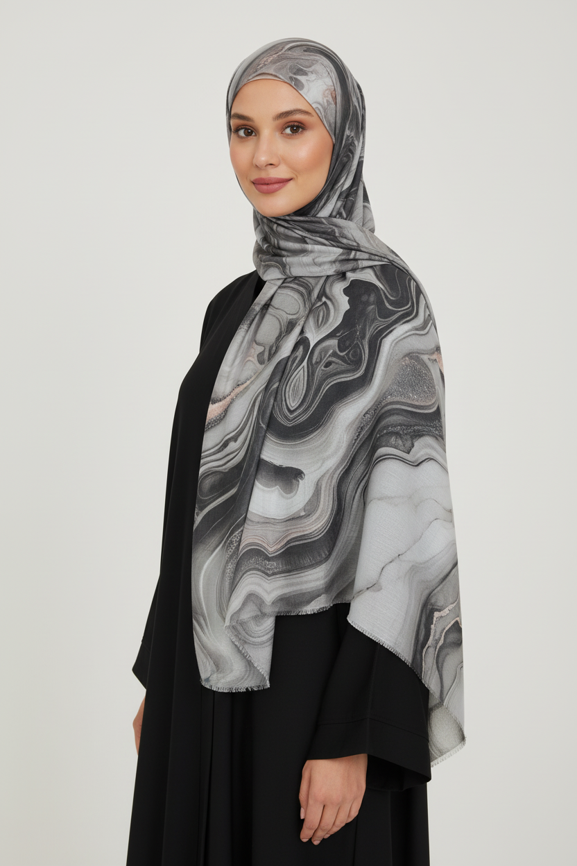 Woman wearing a gray