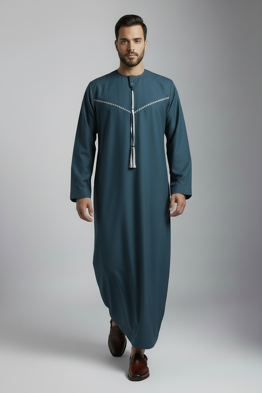 Ocean Teal Omani Thobe1