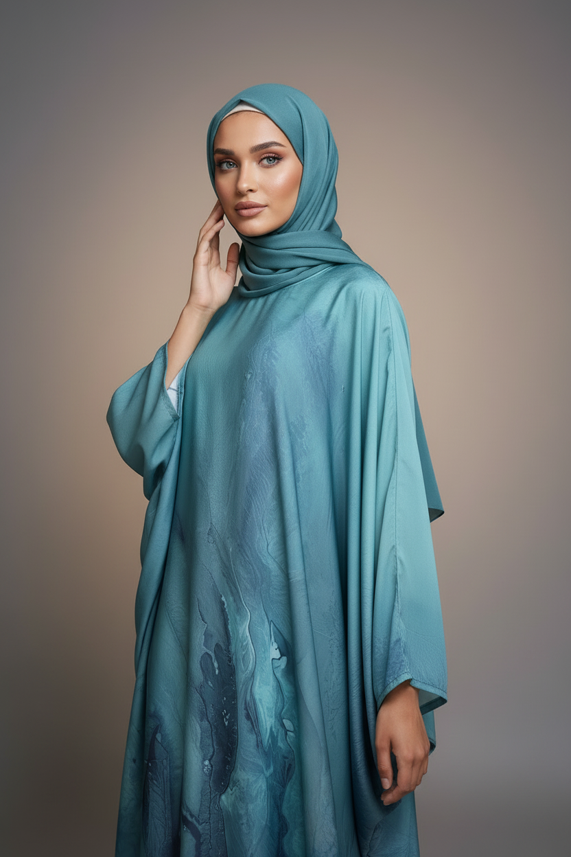The Teal Canvas Abaya