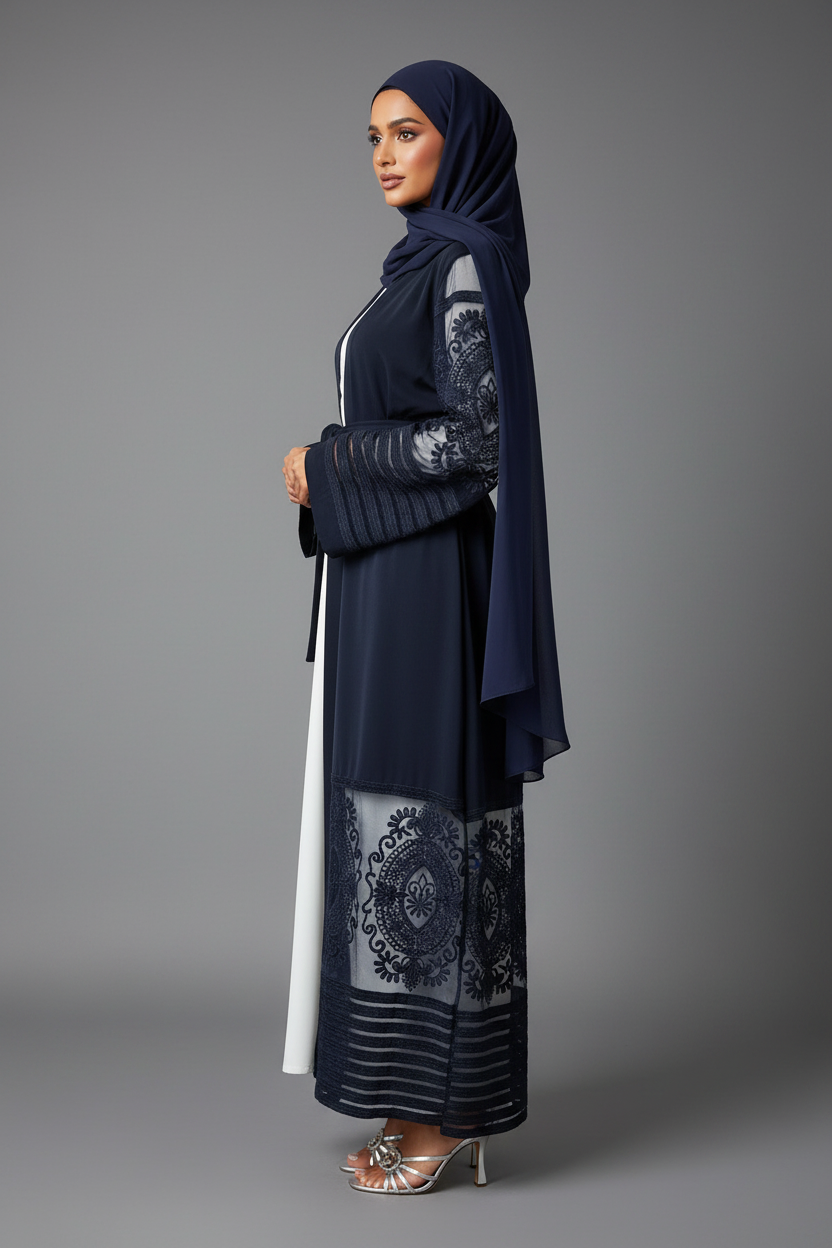 The Reverie Abaya in Midnight