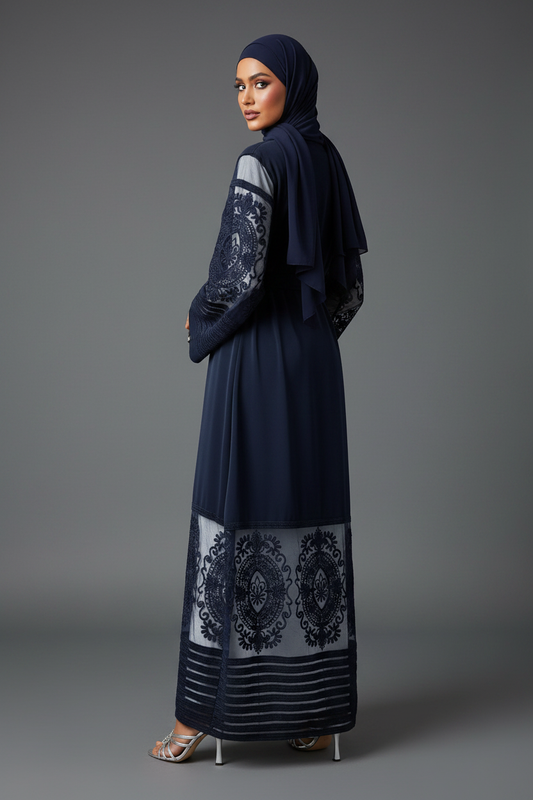 The Reverie Abaya in Midnight