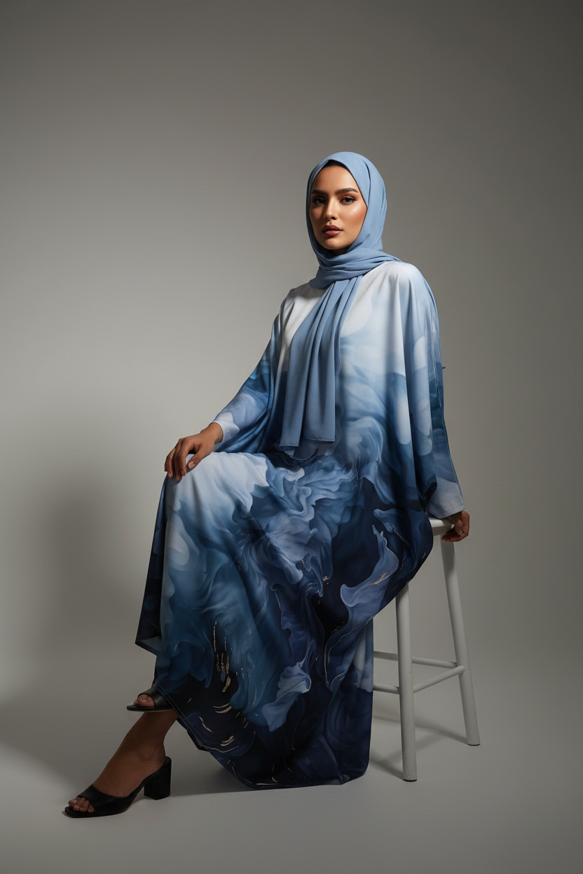 watercolour abaya