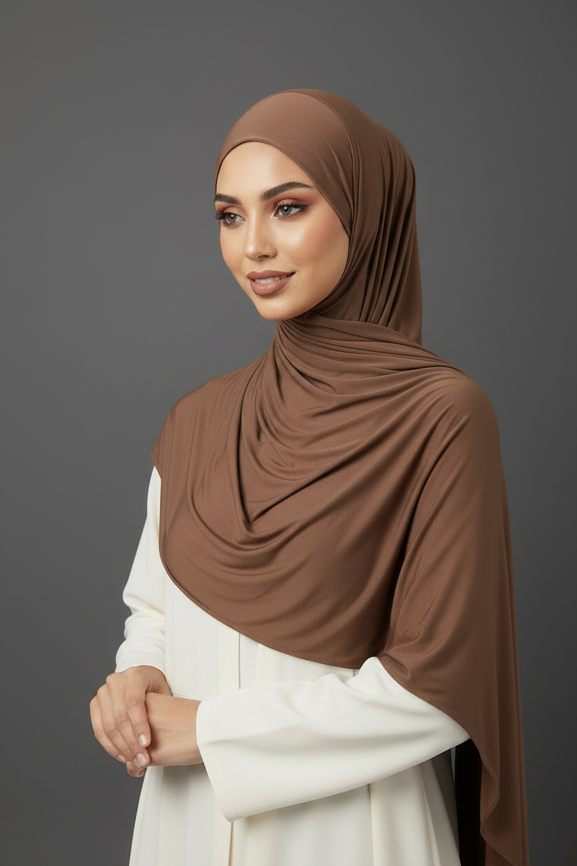 Liquid Jersey Hijab - Cappuccino
