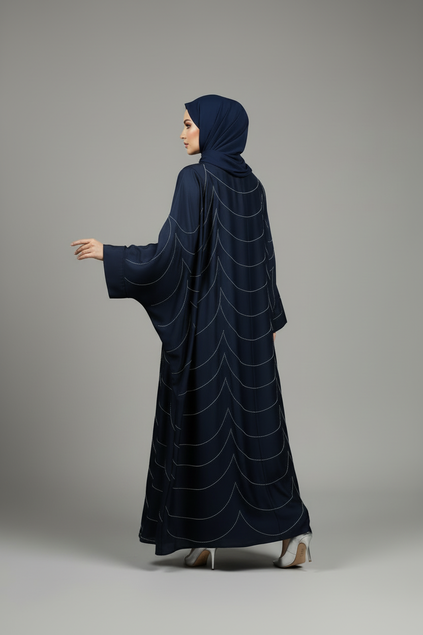 Midnight Cascade Butterfly Abaya