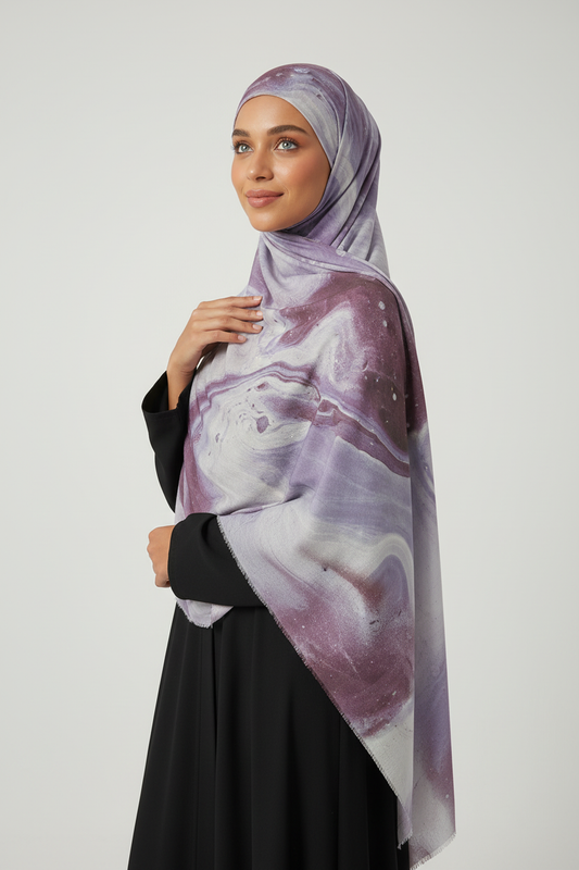Purple Marble Hijab9