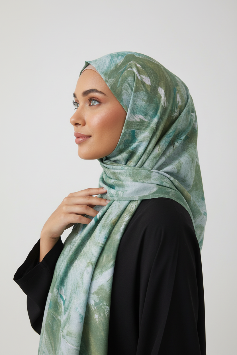 Teal Marble Hijab2w3