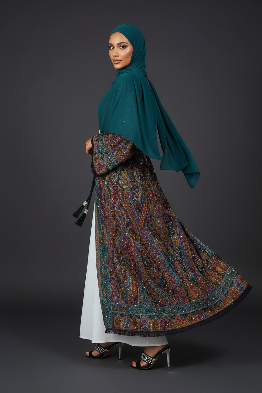 The Peacock Persian Pashmina Abaya