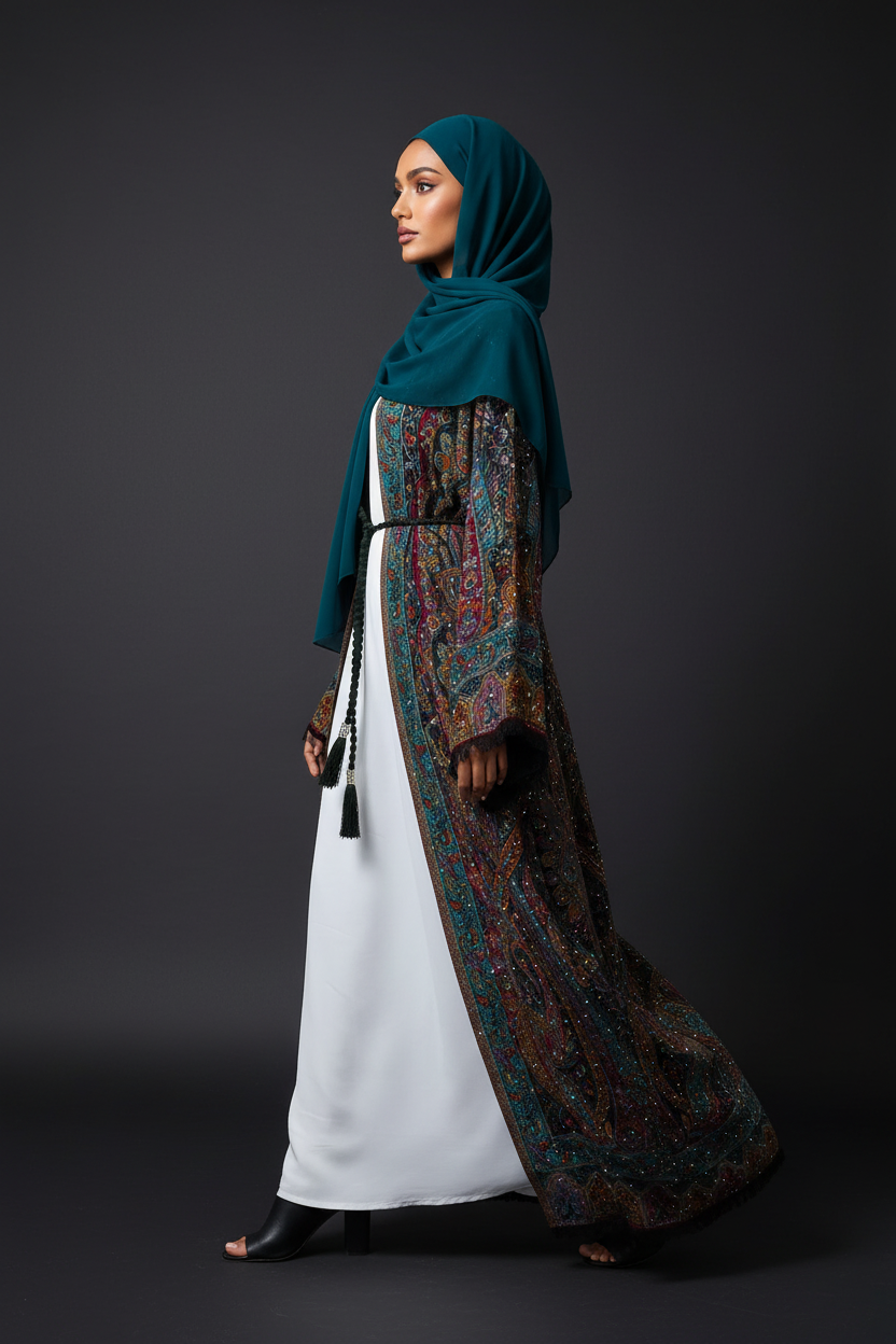 The Peacock Persian Pashmina Abaya