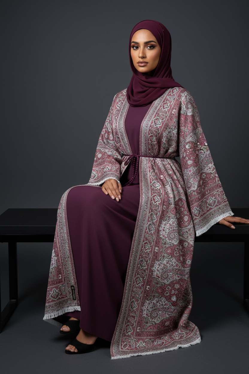 The Rosewood Persian Pashmina Abaya2