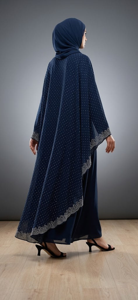 Midnight Navy Signature Cape Abaya