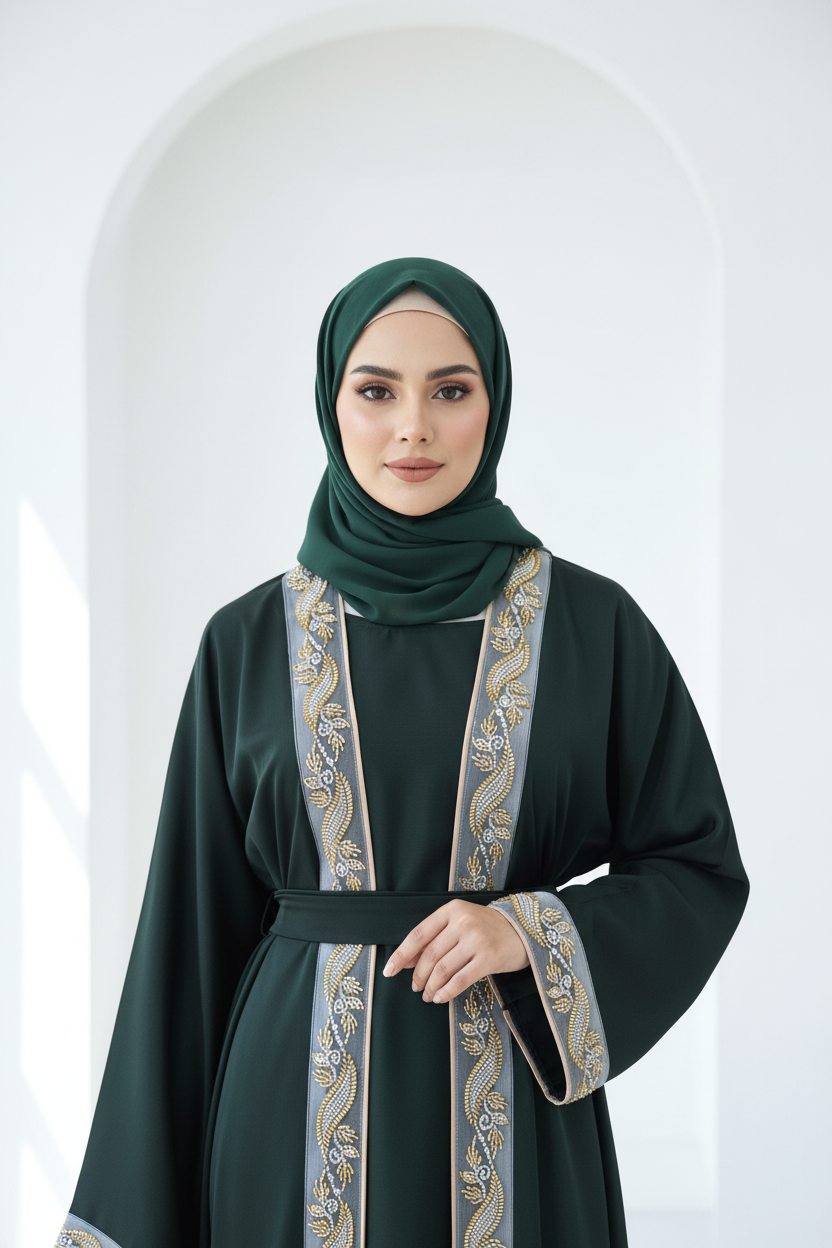 Emerald Elegance Abaya