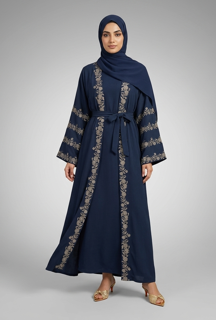The Indigo Rose Abaya