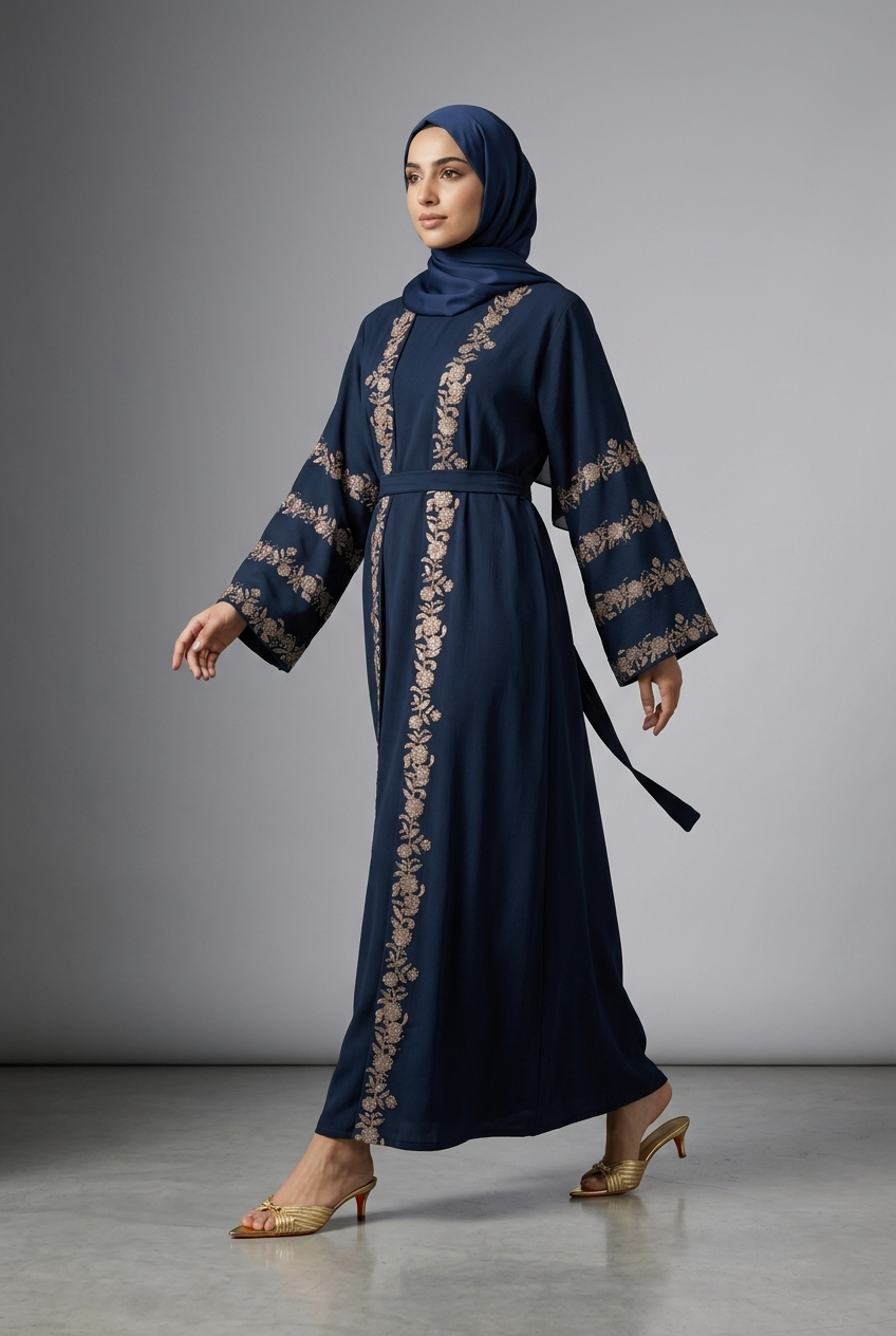 The Indigo Rose Abaya
