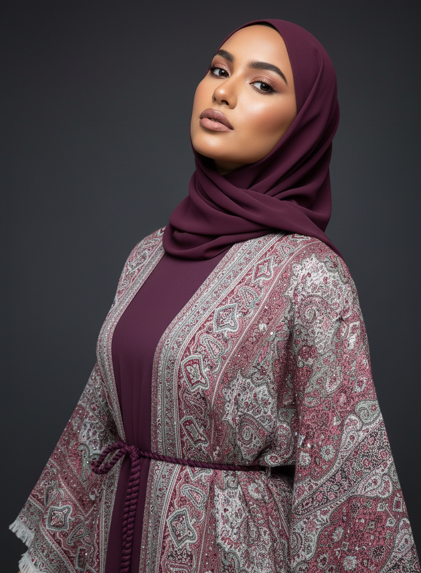 The Rosewood Persian Pashmina Abaya