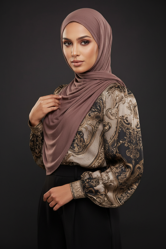 Emirati Jersey Hijab - Mocha