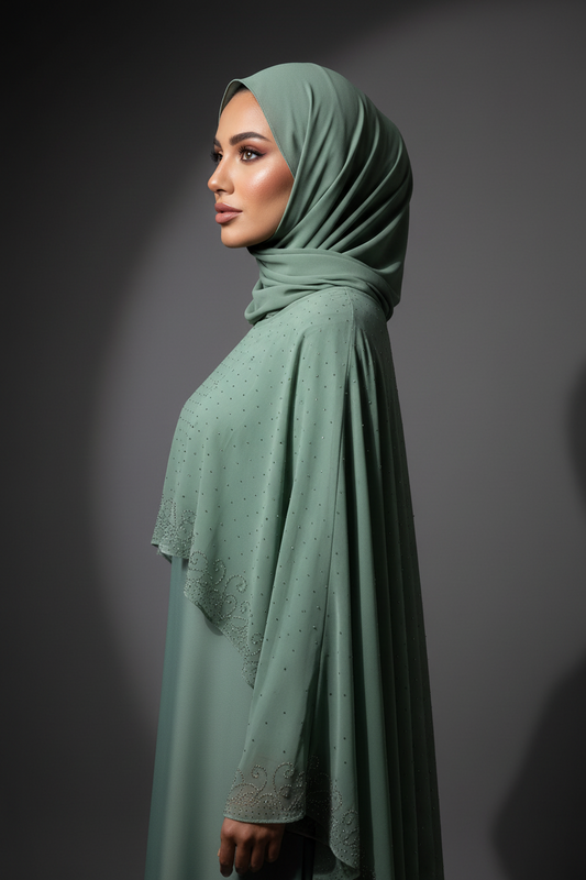 Pistachio Signature Cape Abaya