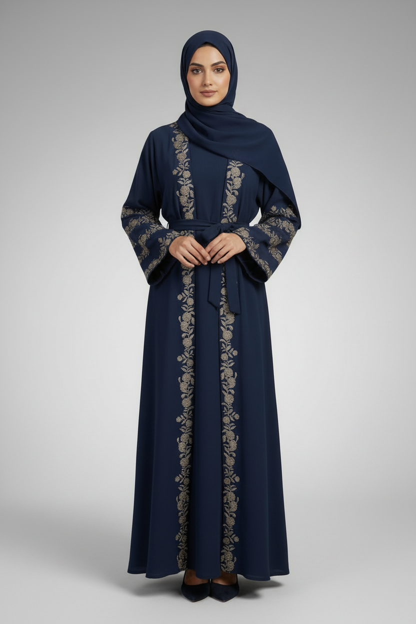 The Indigo Rose Abaya