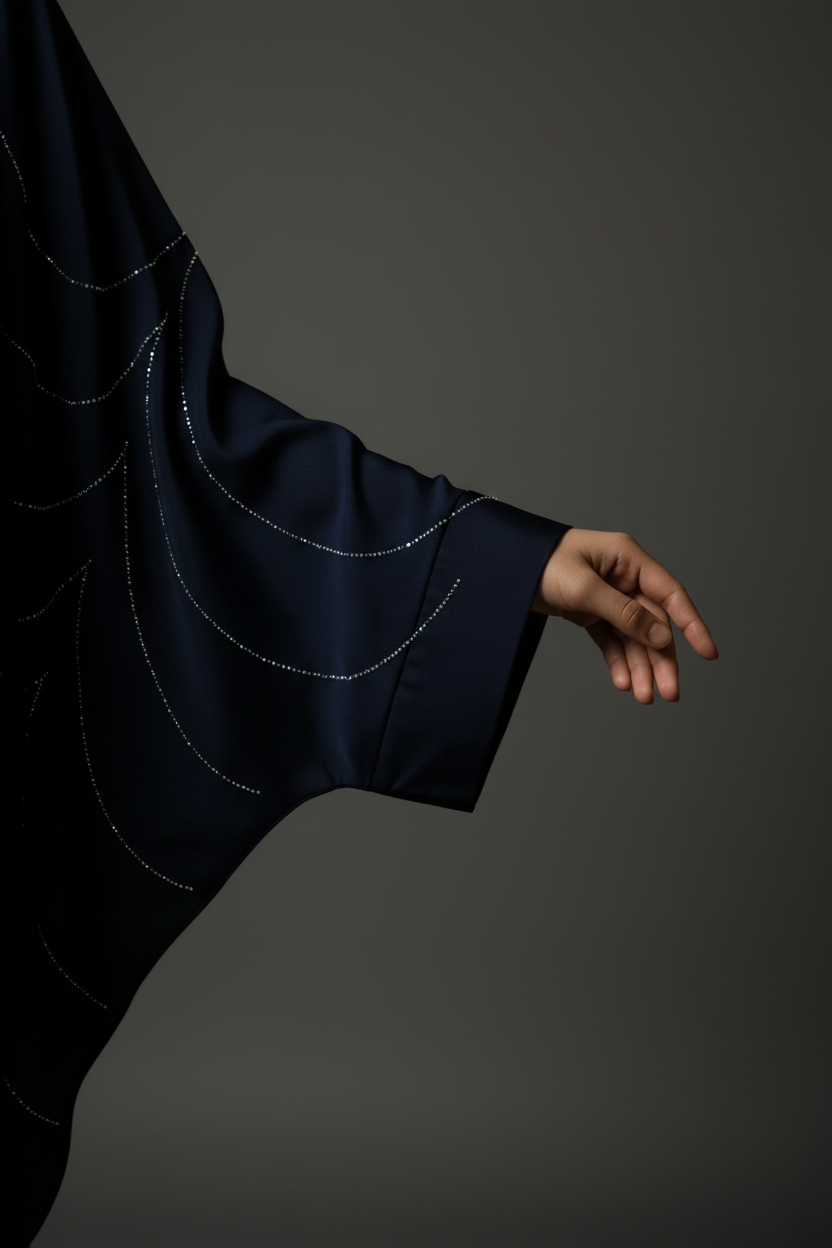 Midnight Cascade Butterfly Abaya