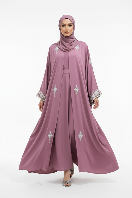 Twilight Mauve Butterfly Abaya