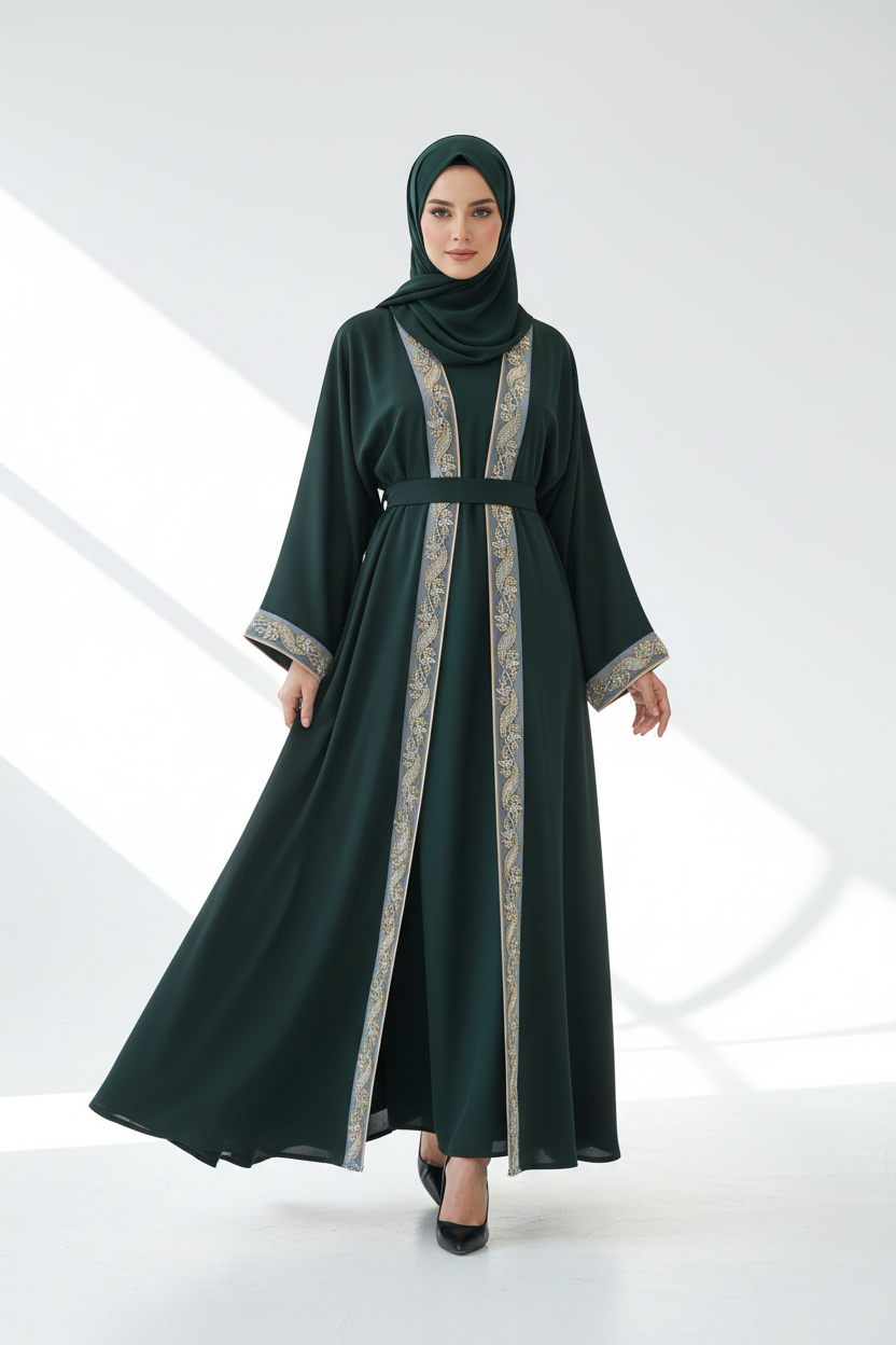 Emerald Elegance Abaya