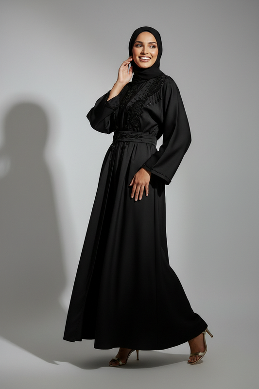 The Black Orchid Abaya