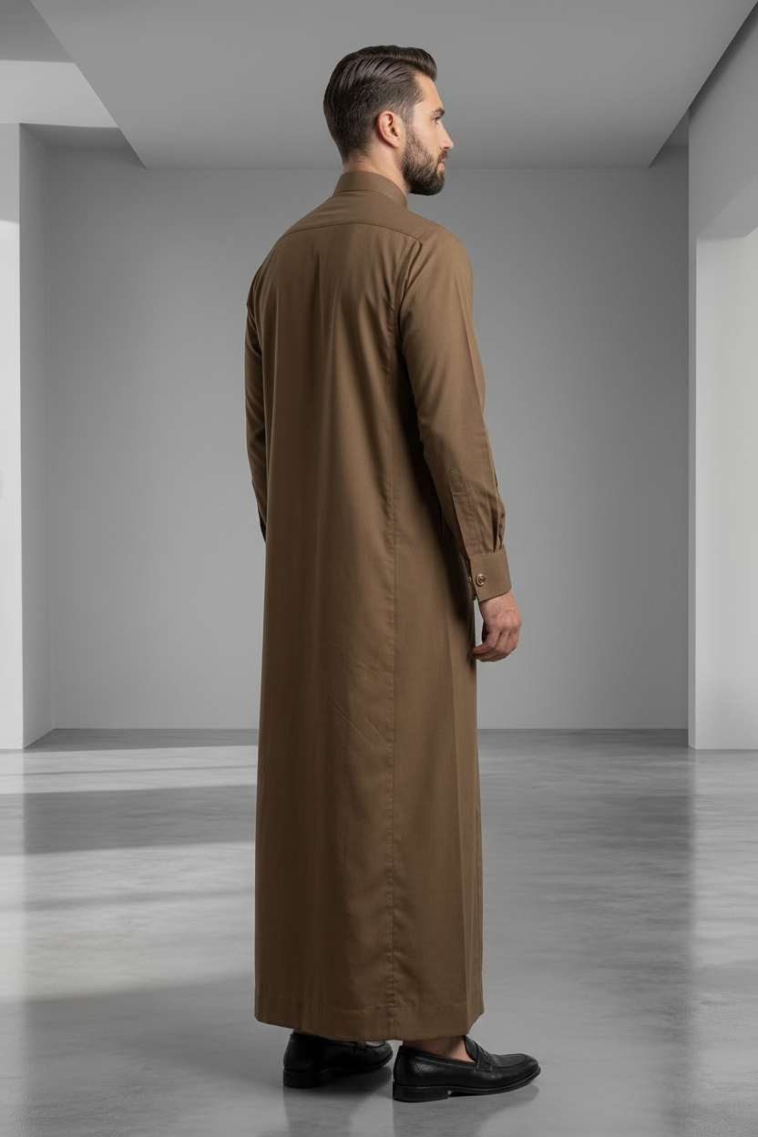 ثوب فاخر باللون البني التبغى