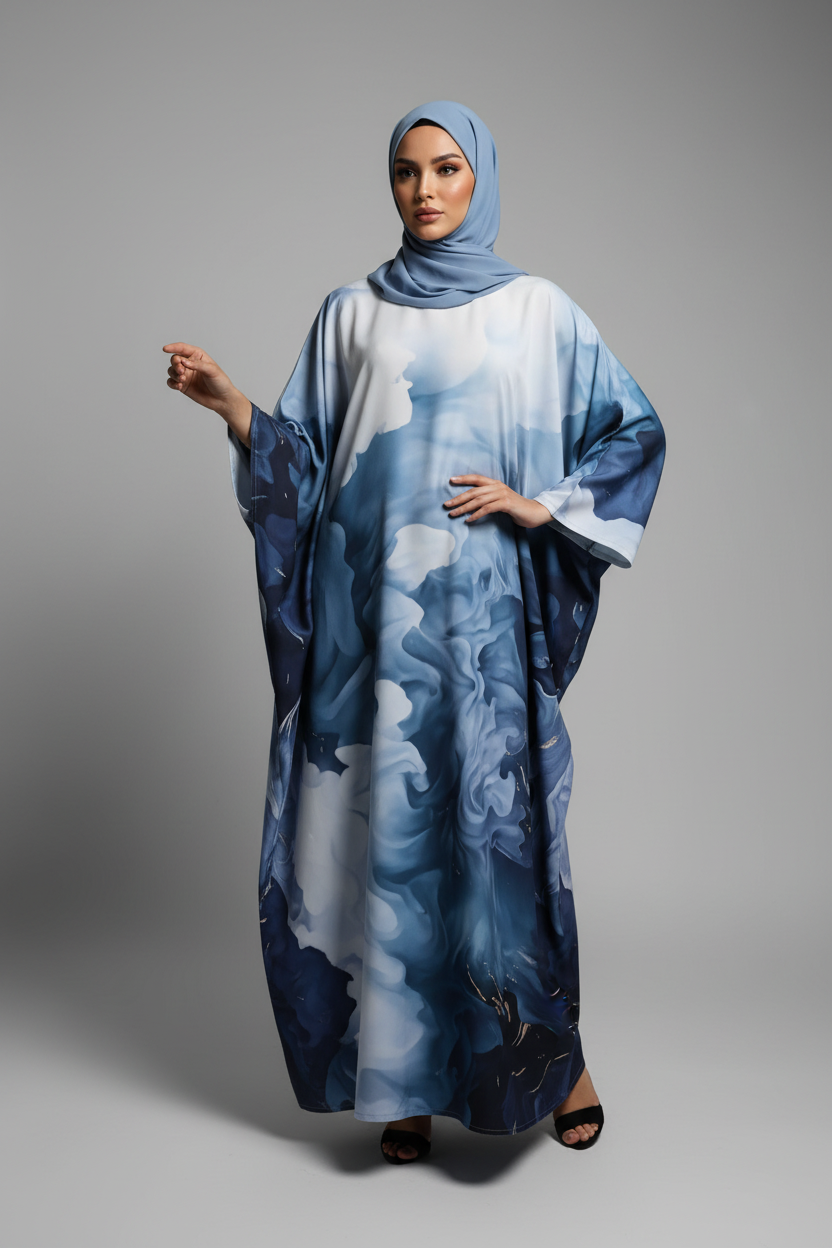 watercolour azure abaya