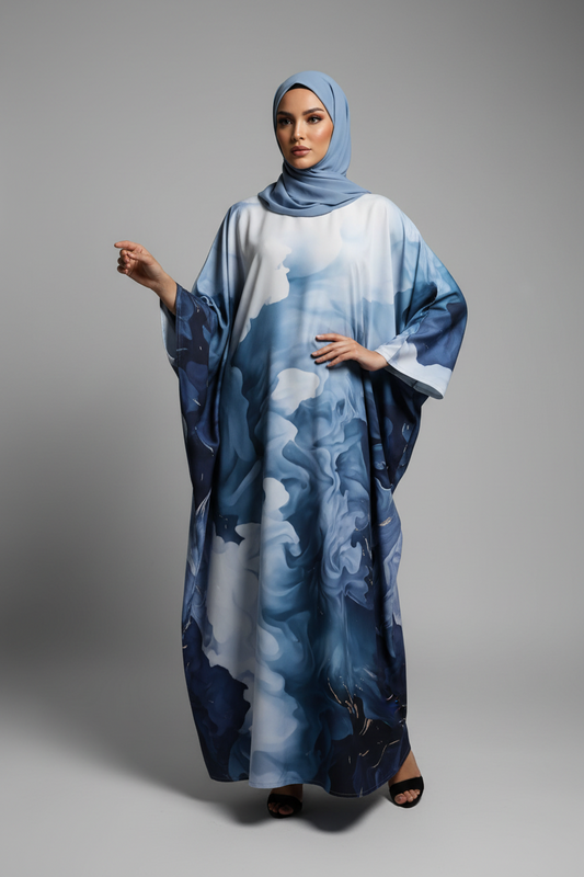 watercolour azure abaya