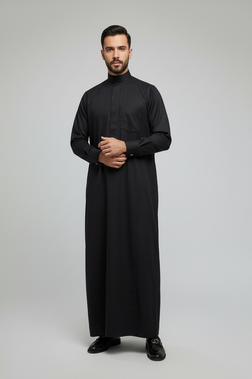 ثوب فاخر باللون الأسود
