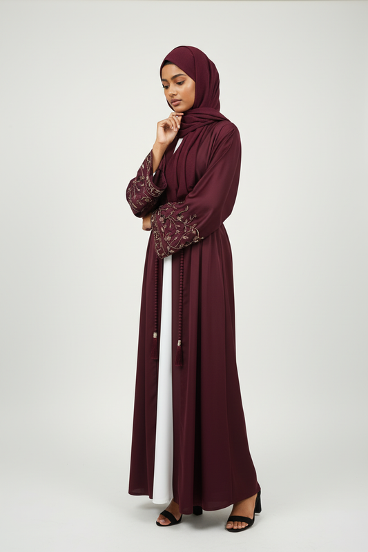Burgundy Abaya 