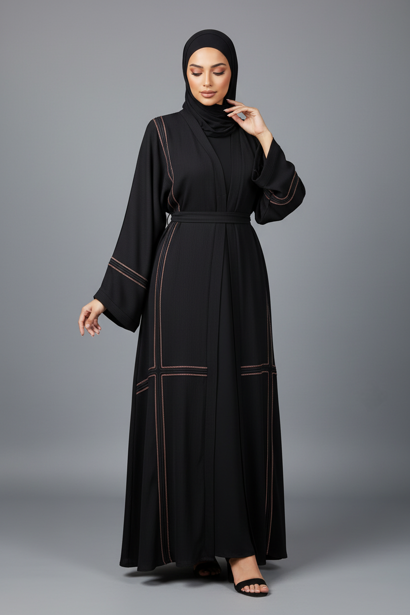 Woman wearing a black abaya
