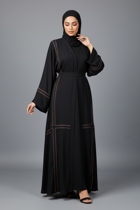 Woman wearing a black abaya