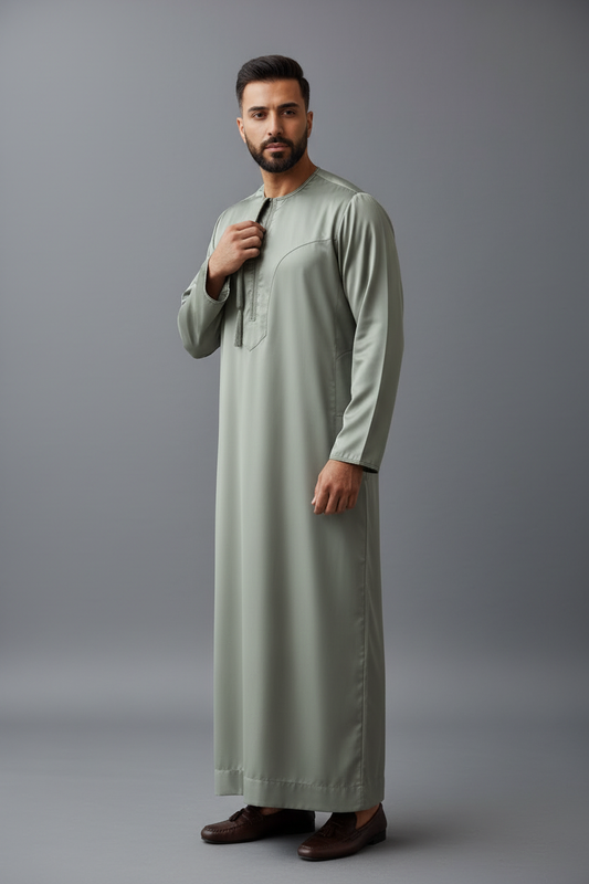 Man wearing moss thobe