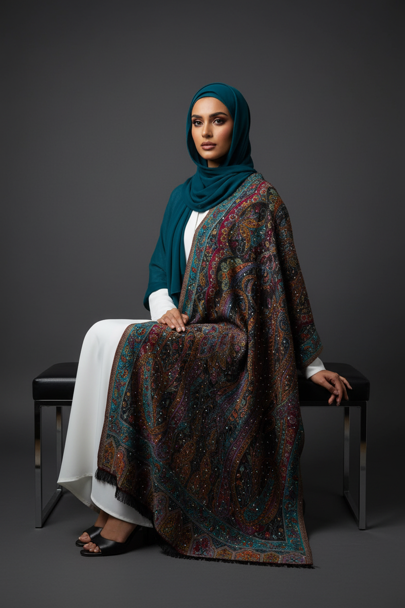 The Peacock Persian Pashmina Abaya