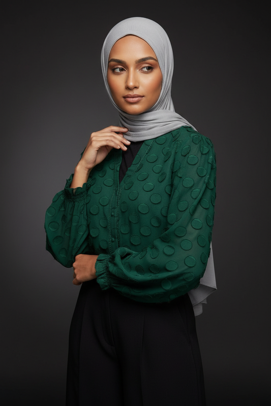 Emirati Jersey Hijab - Steel Grey
