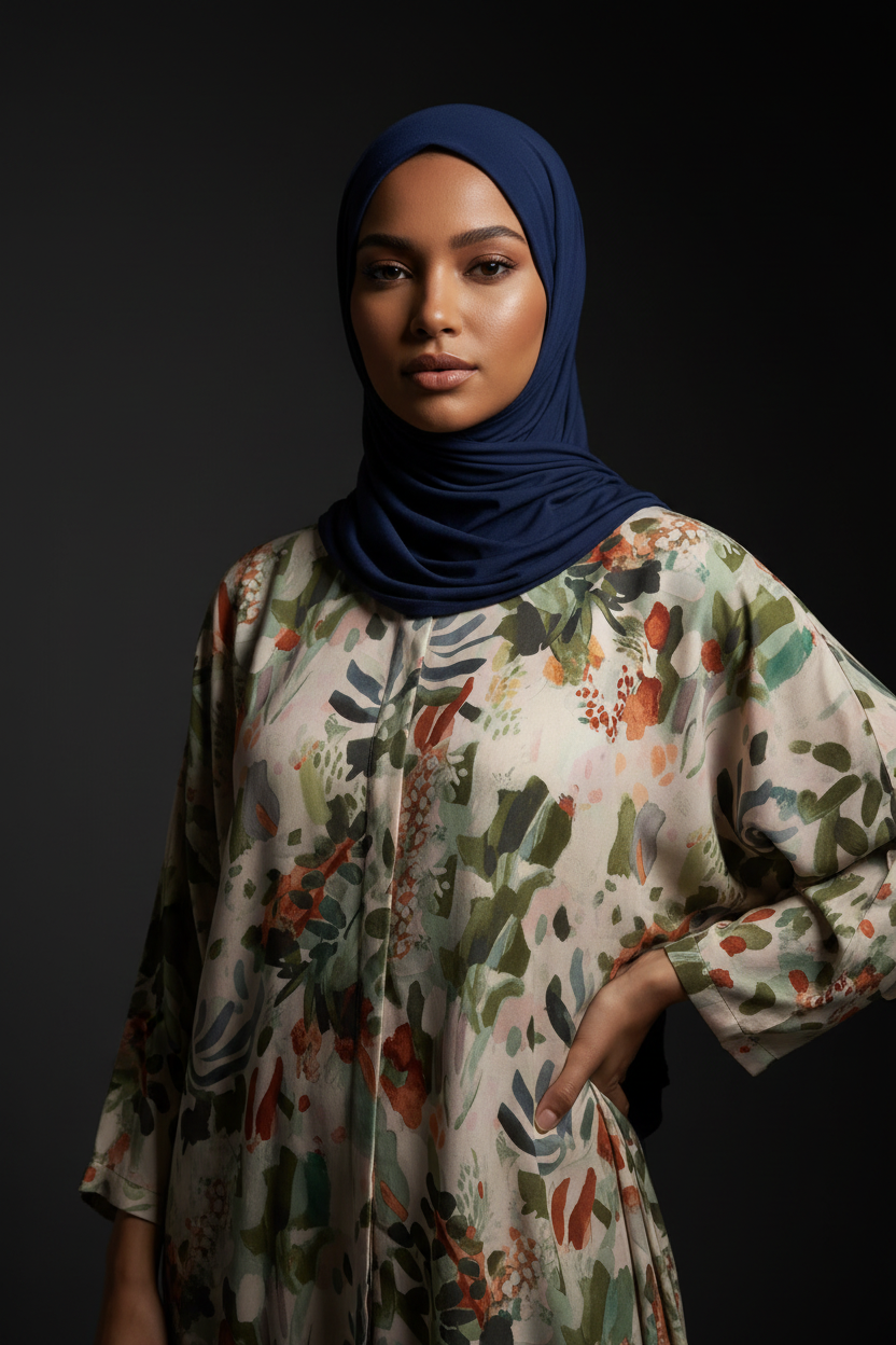 Emirati Jersey Hijab - Navy