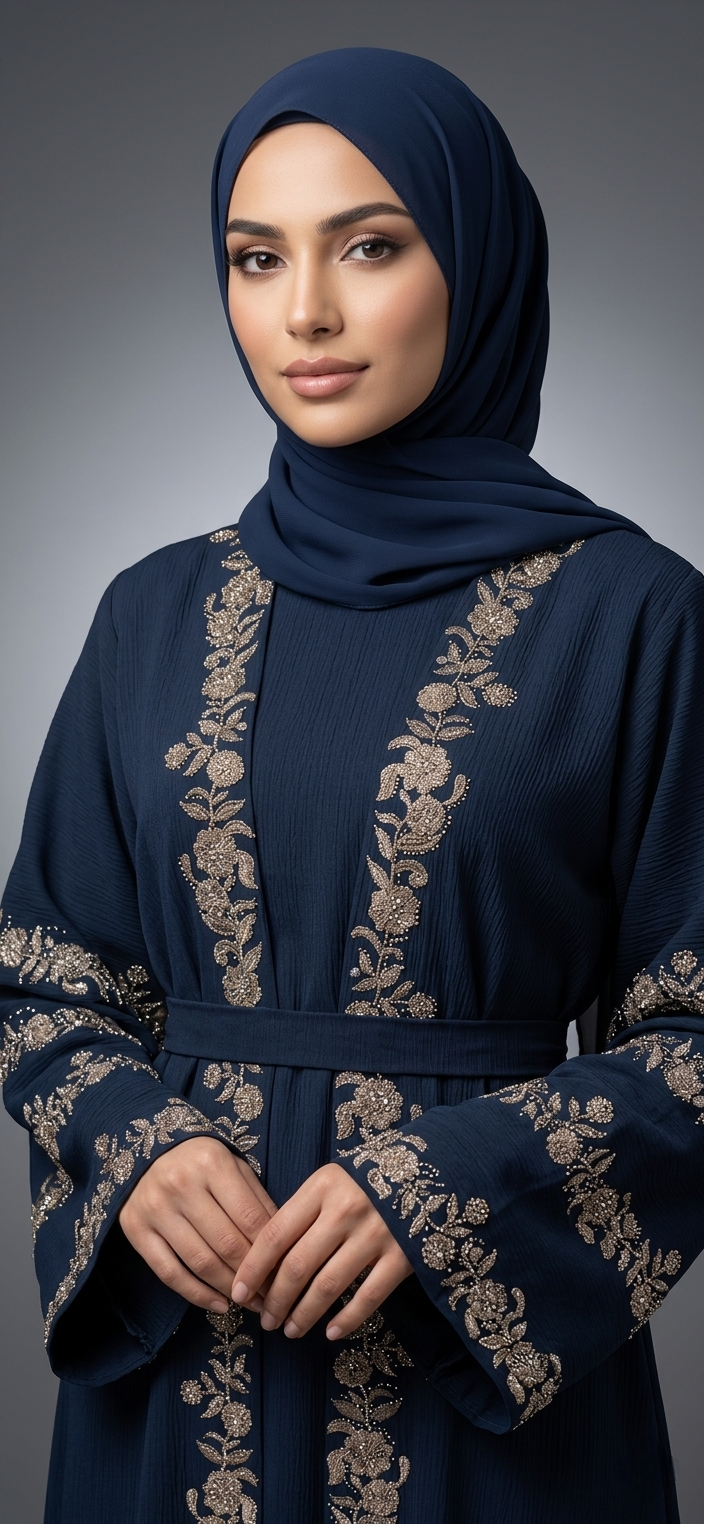 The Indigo Rose Abaya