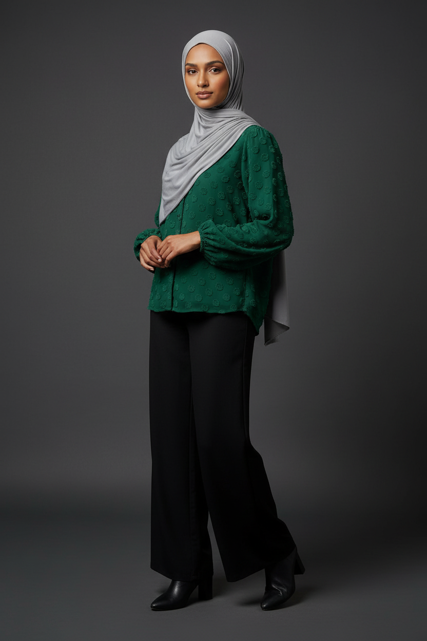 Emirati Jersey Hijab - Steel Grey