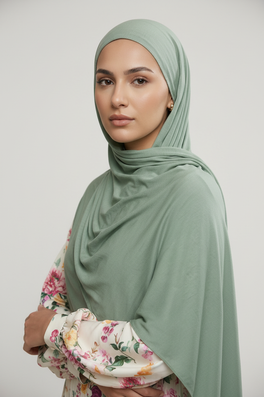 Emirati Jersey Hijab - Sage Green