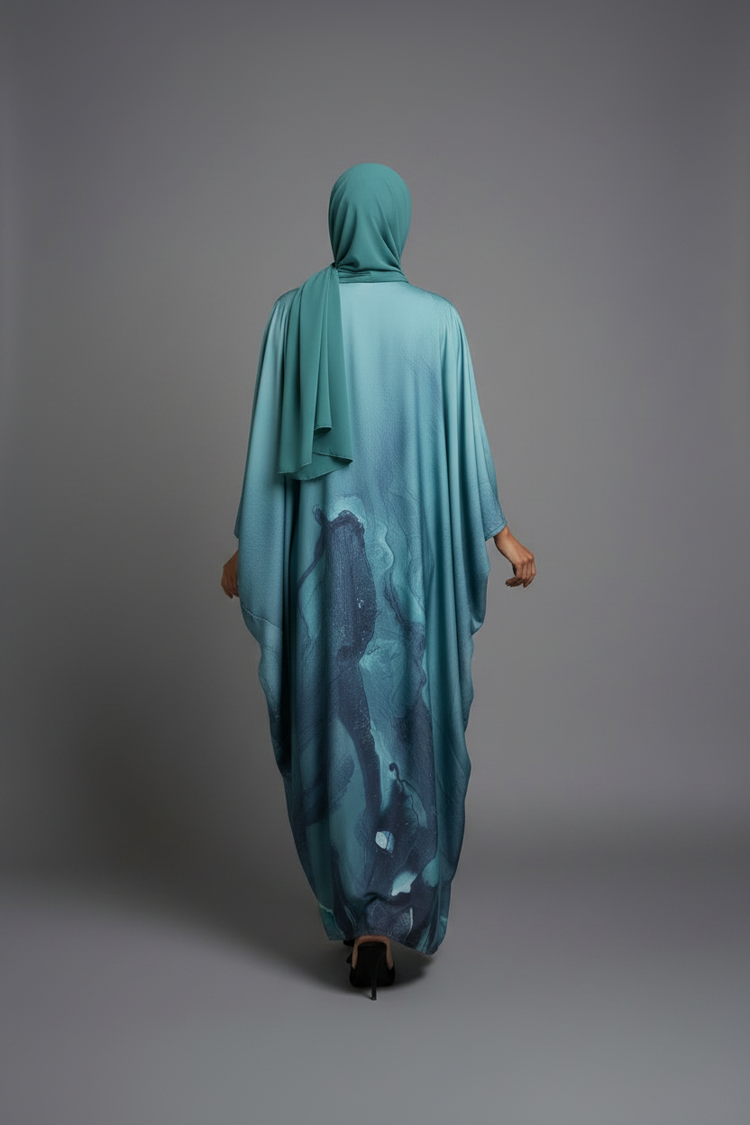 The Teal Canvas Abaya