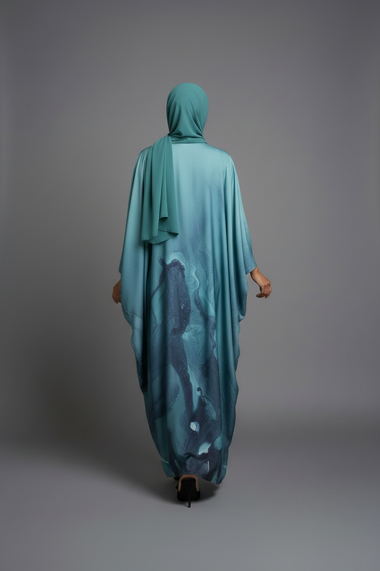The Teal Canvas Abaya