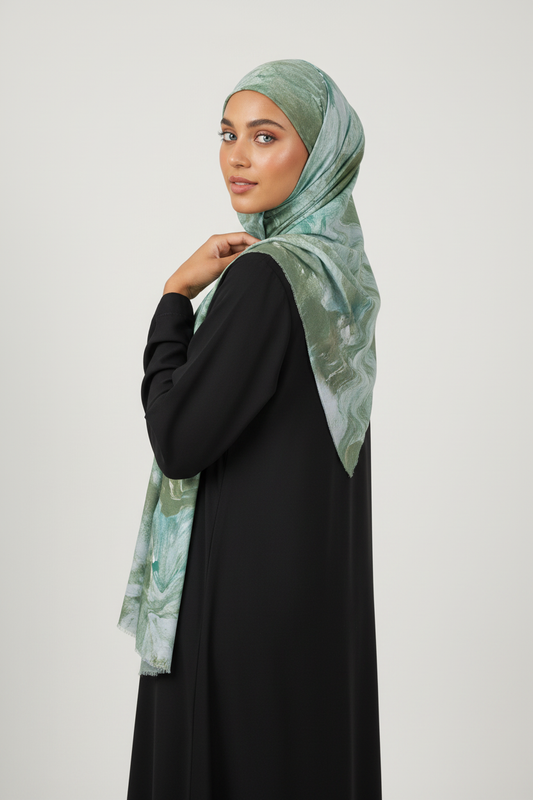 Teal Marble Hijab1