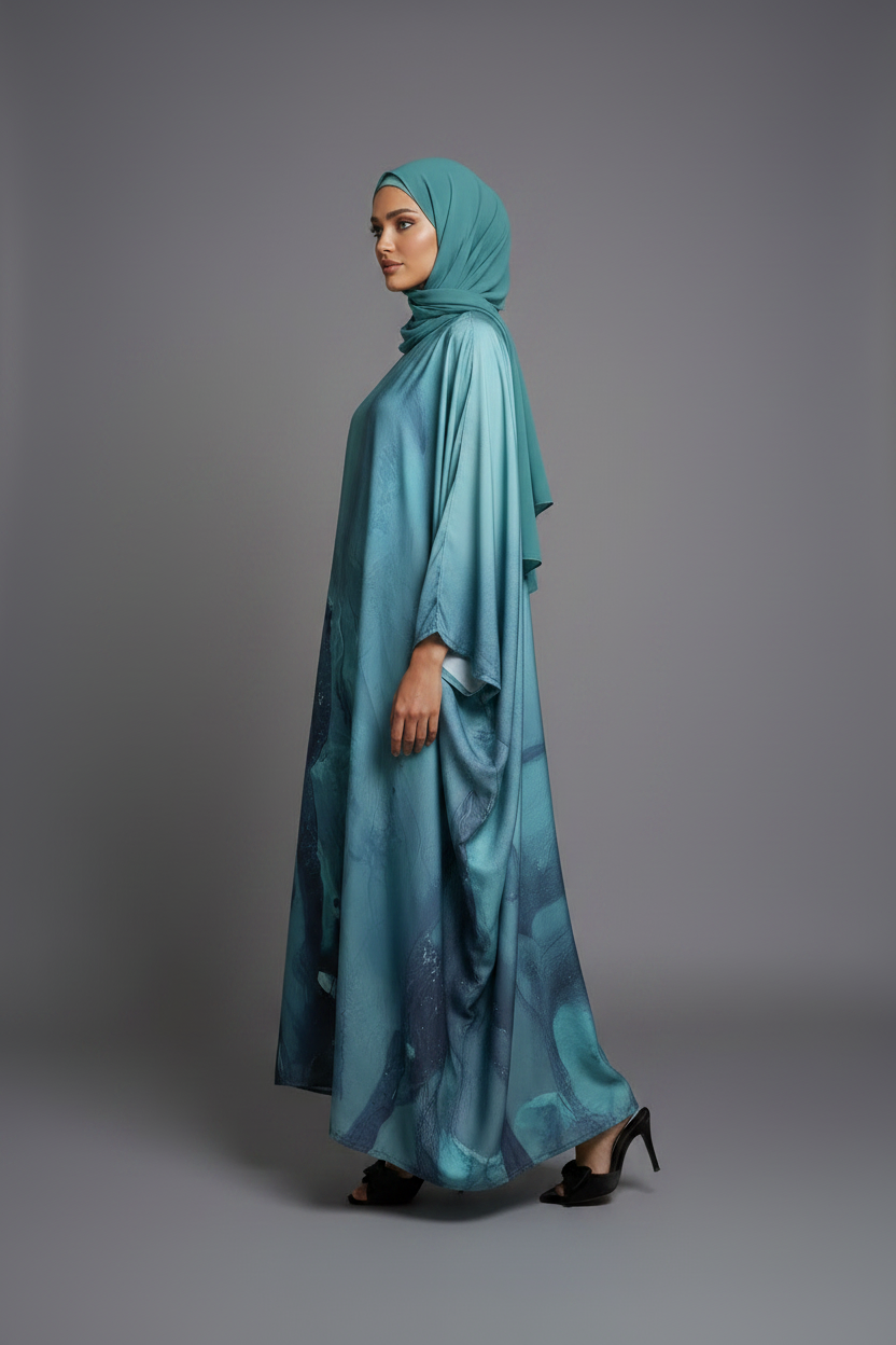 The Teal Canvas Abaya