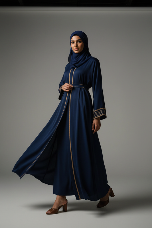 Regal Navy Crystal Abaya