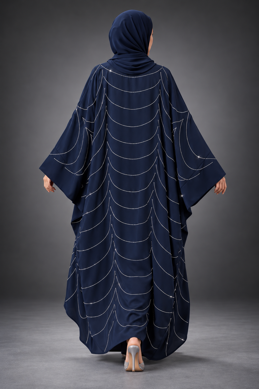 Midnight Cascade Butterfly Abaya