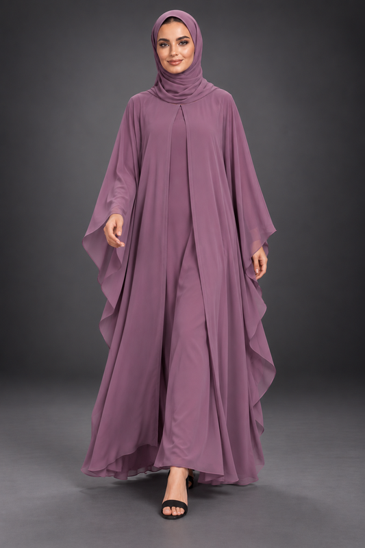 Mauve Butterfly Abaya